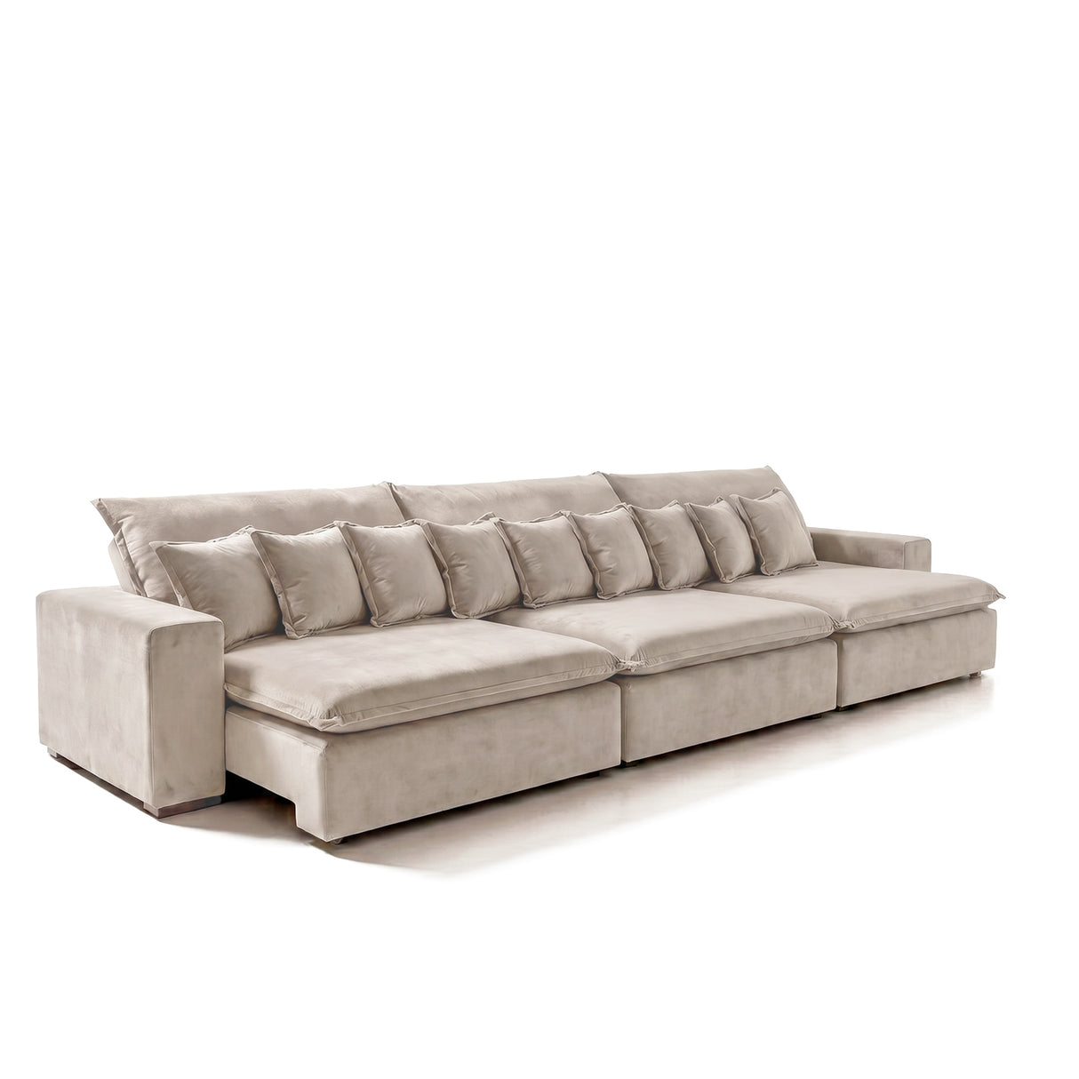 Sofá 3 Cuerpos Moon Tela Beige - 3.10m