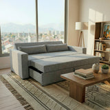 sofá cama de dos cuerpos color gris 