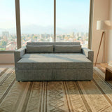 sofá cama de dos cuerpos color gris 