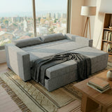 sofá cama de dos cuerpos color gris 