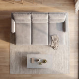 Sofá 3 Cuerpos Dublin Tela Beige - 3.00m