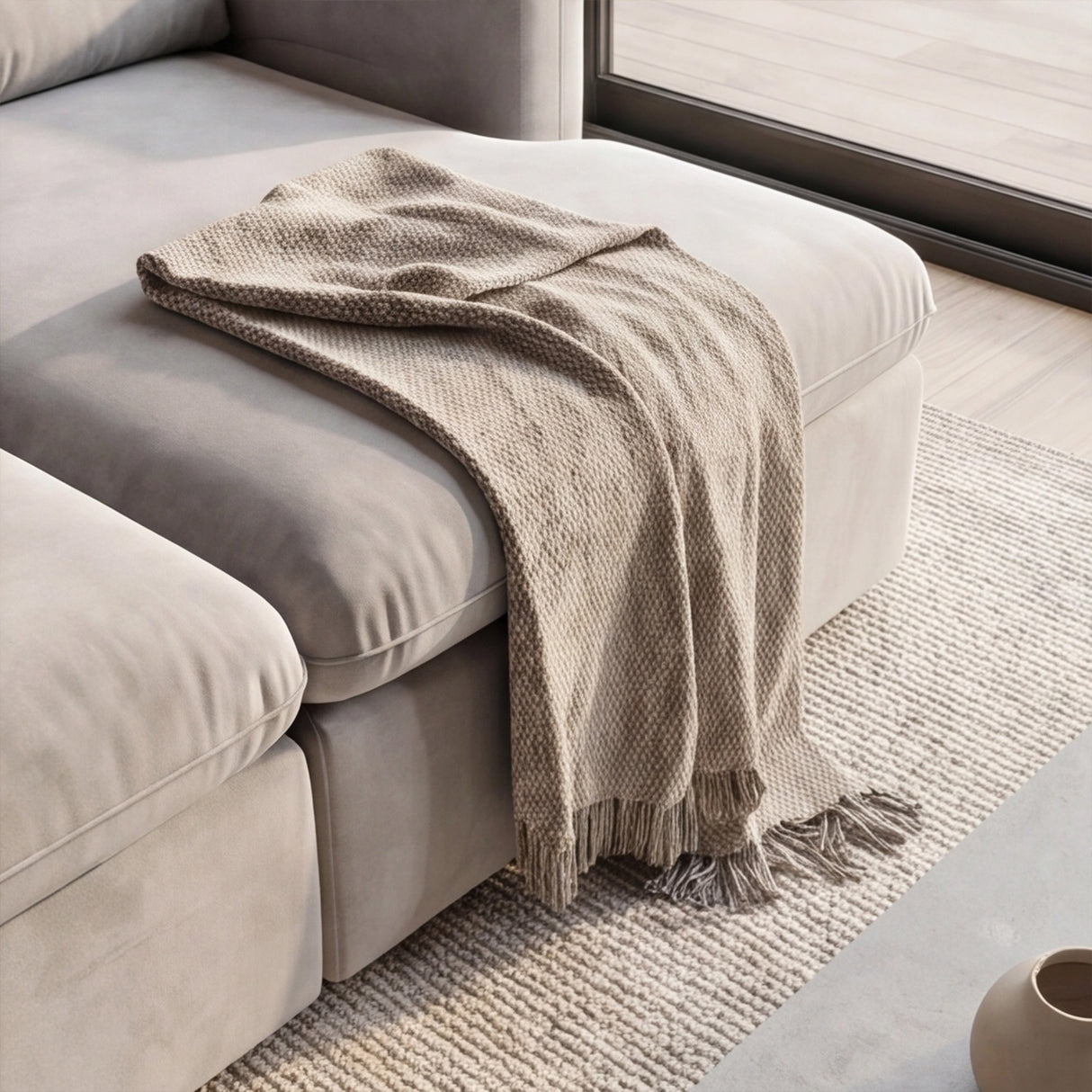 Sofá 3 Cuerpos Dublin Tela Beige - 3.00m