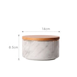 Set de 4 Frascos Mármol + Bandeja Beige Re Decora