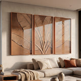 Cuadro natural plumas 3 set