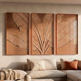 Cuadro natural plumas 3 set