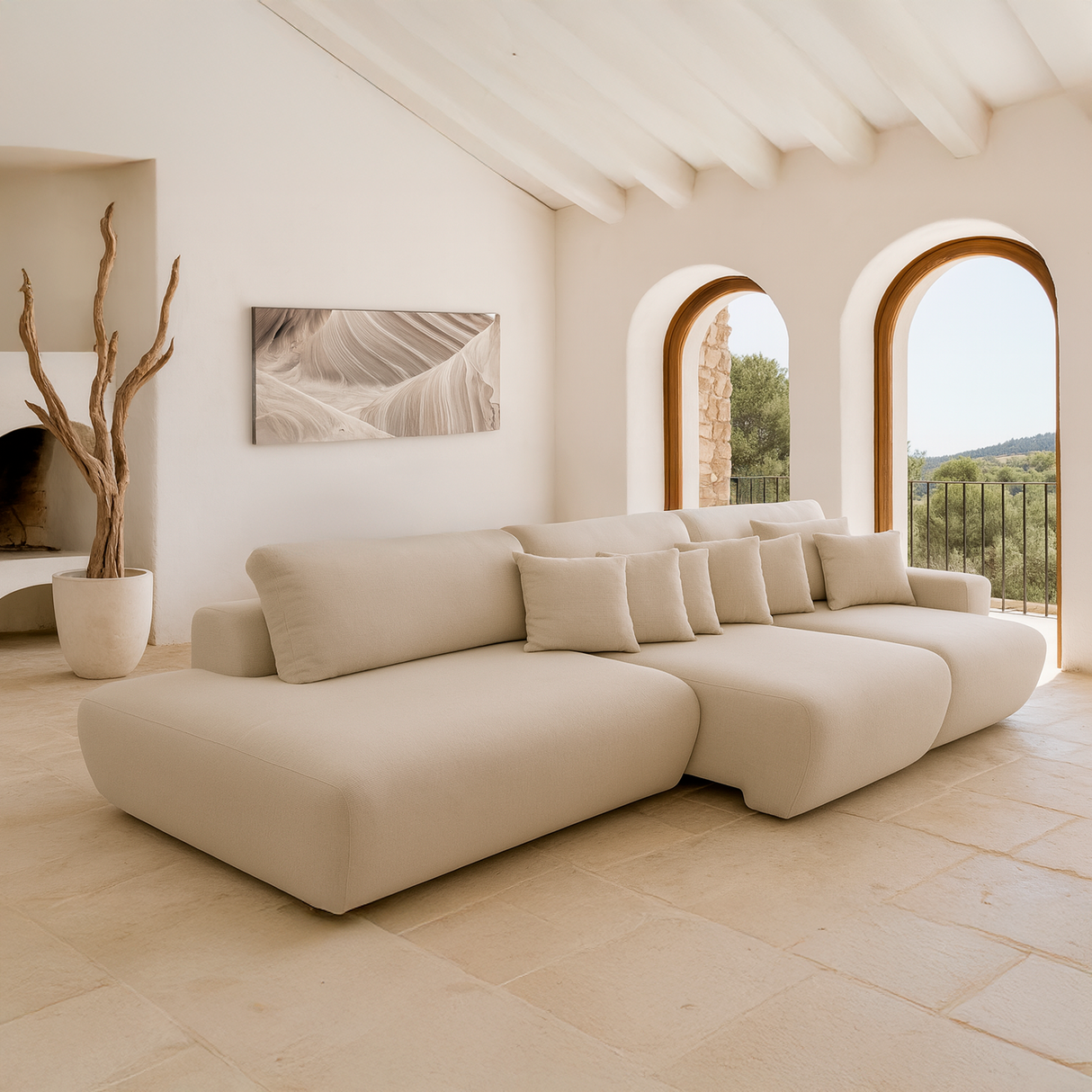 Sofá extensible Solana con pouf