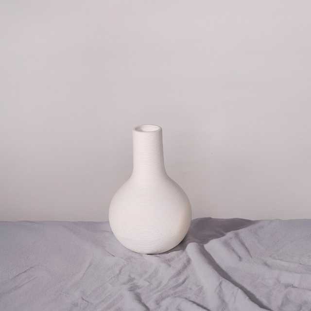 Florero de Cerámica Blanco Cuello Alto Kelida Porcelana