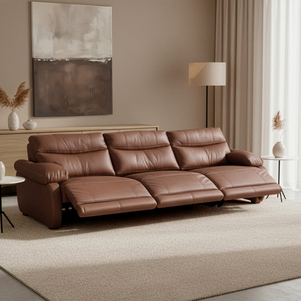 Sofá de Cuero Elbrus Reclinable y Extensible