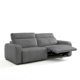 Sofá de Cuero Trivor Reclinable y Extensible 2 Cuerpos Gris - 2.82m a Confección