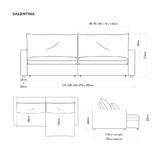 Sofá extensible y reclinable Valentina