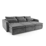 Sofá 3 cuerpos Zurich Tela Gris oscuro - 2.98m