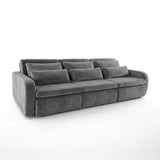 Sofá 3 cuerpos Zurich Tela Gris oscuro - 2.98m
