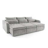 Sofá 3 cuerpos Zurich Tela Gris claro- 2.98m